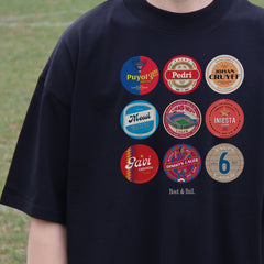 Barcelona Beer Mats Oversized T-Shirt