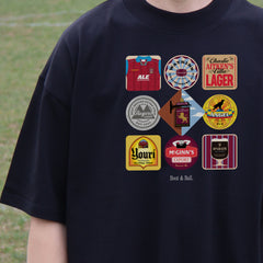 Aston Villa Beer Mats Oversized T-Shirt