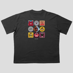 Aston Villa Beer Mats Oversized T-Shirt