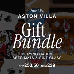 Aston Villa Gift Bundle - Playing Cards, Beer Mats & Pint Glass