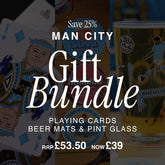 Man City Gift Bundle - Playing Cards, Beer Mats & Pint Glass