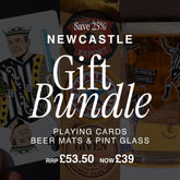 Newcastle Gift Bundle - Playing Cards, Beer Mats & Pint Glass
