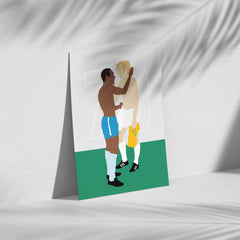 Pele & Bobby Moore - Brazil & England