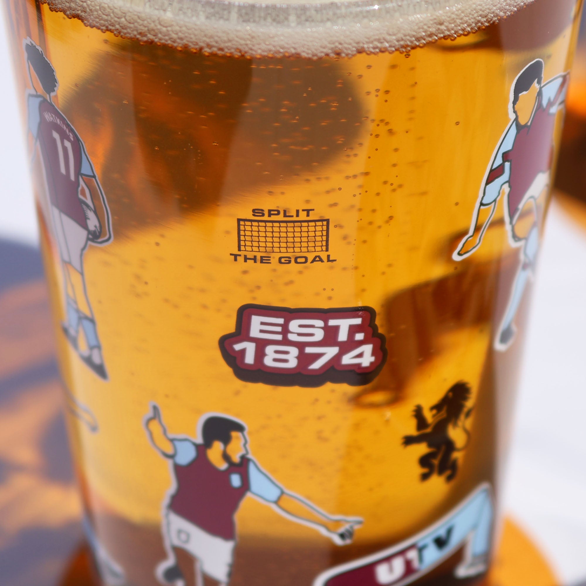 Aston Villa FC Bicchiere da birra tagliato in alto